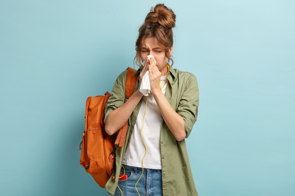 Woman with allergies